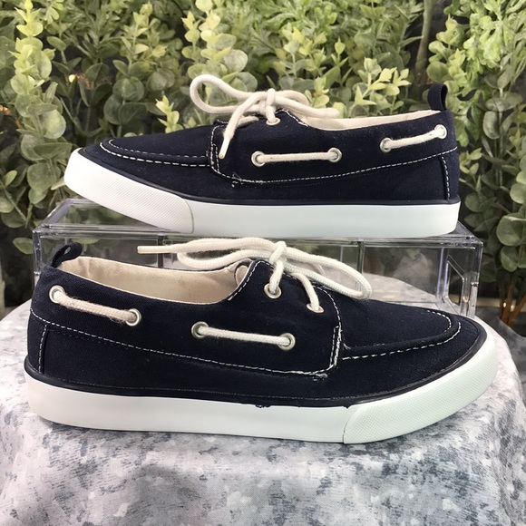 Gymboree Navy Canvas Lace Up Boat Shoe Boys 2M ☀️Gently Pre-Loved Condition☀️ - Picture 5 of 10